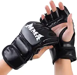 1 par de luvas de boxe de meio dedo para MMA, kickboxing, karatê, treinamento de Muay Thai - luvas de fitness, equipamento de treinamento
