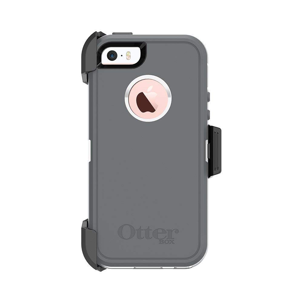 OTTERBOX DEFENDER SERIES Case for iPhone SE (1st gen - 2016) and iPhone 5/5s - Retail Packaging - GLACIER (WHITE/GUNMETAL GREY)
