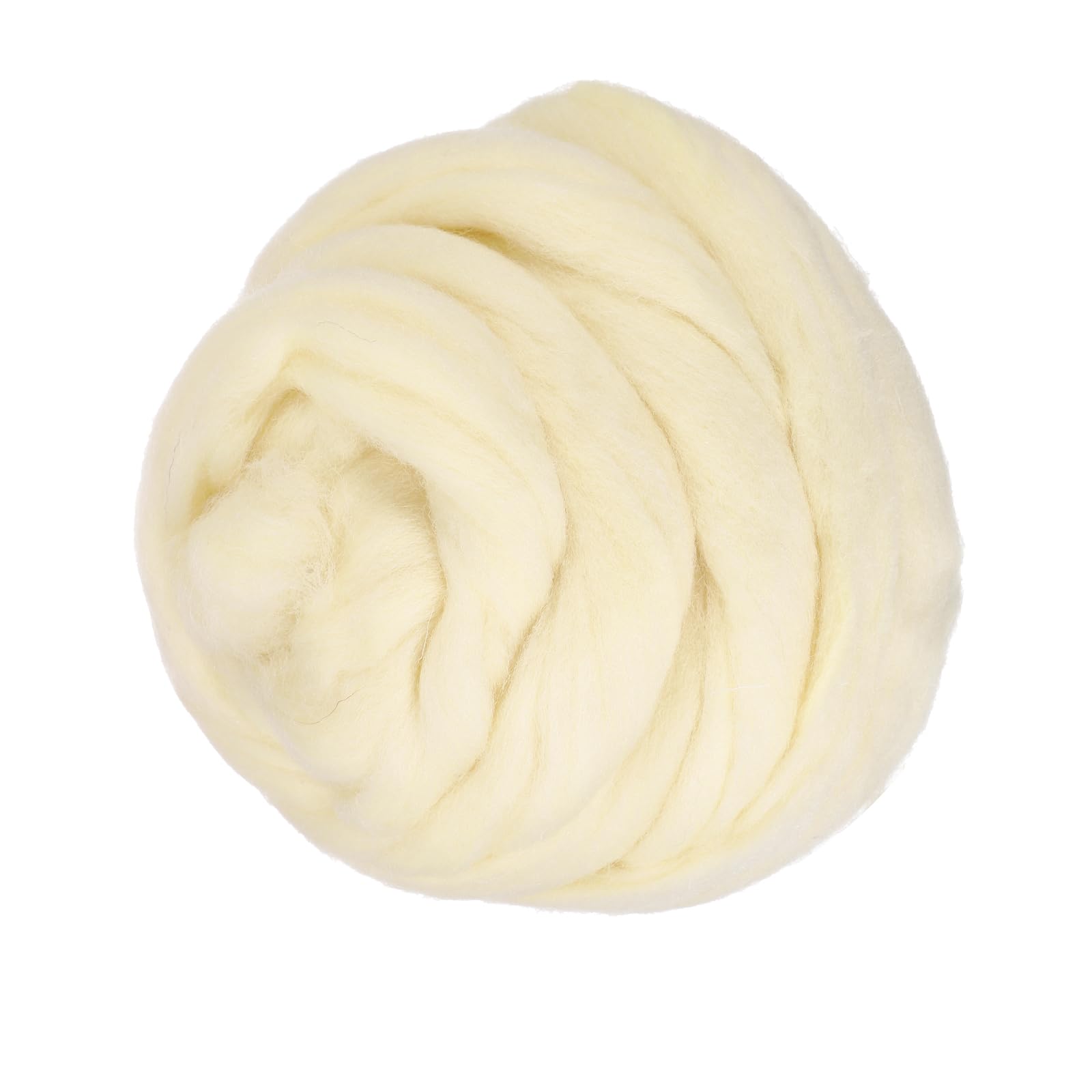 PATIKIL Wool Roving Yarn, 80G/2.82OZ Soft Felting Wool Pure Chunky Roving Yarn Bulk for Needle Felting Knitting Blanket Spinning Weaving DIY Craft, Beige