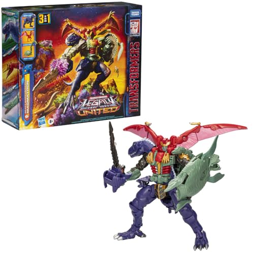 GIOCATTOLO DEI TRANSFORMERS CONVERTIBILE 3 IN 1: questa action figure dei Transformers è un Combiner che si separa in tre action figure di dinosauri: Skysaurus (universo Beast Wars), Landsaurus (universo Beast Wars) e Seasaurus (universo Beast Wars)