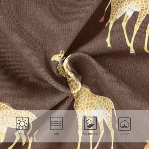 Giraffes Dark Brown Underwear Girls, Toddler Girl Panties, Girls Cotton Underwear, 2–8 Years3