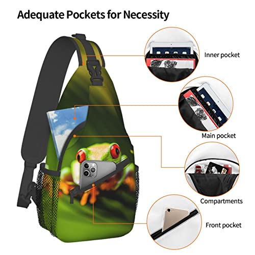 Frog Sling Bag Cute Crossbody Chest Daypack Casual Backpack Animal Shoulder Bag For Travel Picnic4