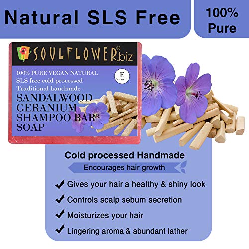 Image of Soulflower Shampoo Bar Sandalwood And Geranium, 150g