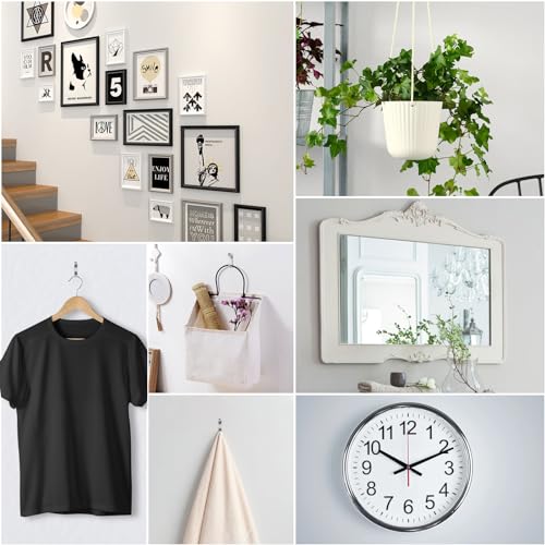 Image of 184 Pieces Picture Hanging Kit, 20lb, 30lb, and 50lb Picture Hangers, Metal Picture Hanging Hooks with Nails, on Drywall, Wooden Wall (Silver) (Pack of 2)