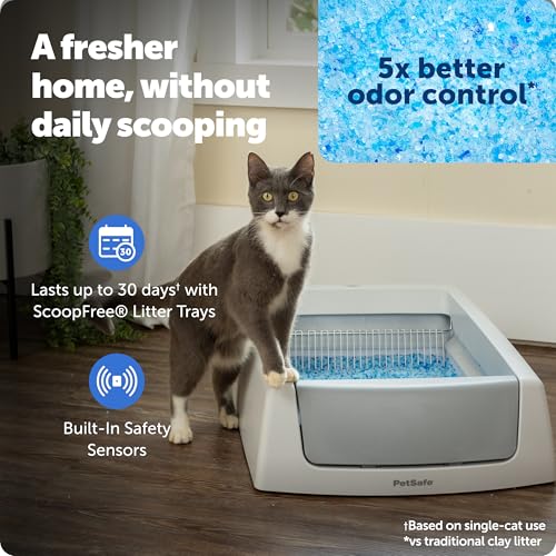 PetSafe ScoopFree Crystal Classic Self-Cleaning Litter Box System Automatic Cat Litter Box - Advanced Odor Control Includes Disposable Crystal Litter Tray Up to 30 Days of Hands-Free Cleaning - Image 3