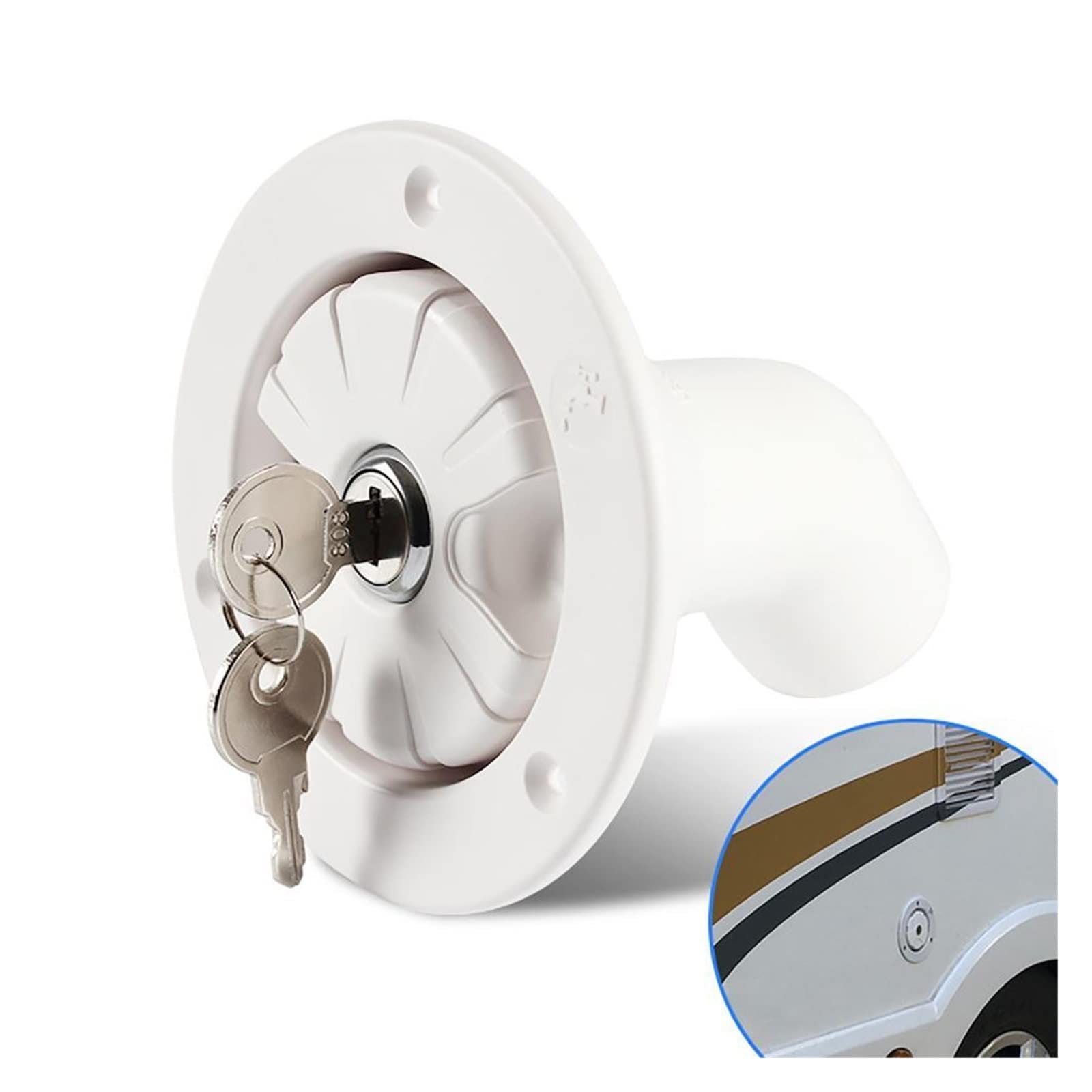 Rubber Lockable Leakproof Fresh Water Inlet Motorhome Camper Boat RV Accessory