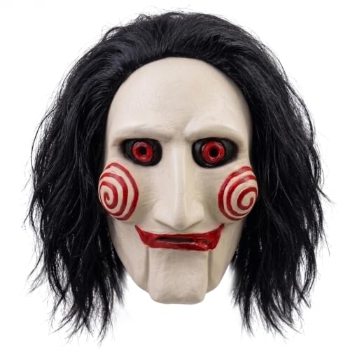 SC Products Saw Mask Halloween Costume for Men | 100% Natural Latex Billy The Puppet Jigsaw Mask | Horror Jigsaw Costume Mask | Billy Puppet Halloween Mask