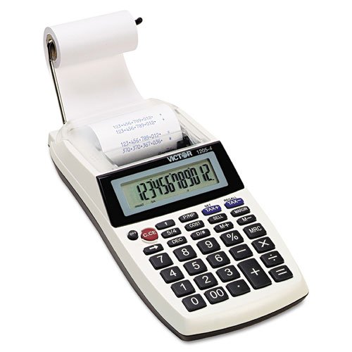 Victor 1205-4 12 Digit Portable Palm/Desktop Commercial Printing Calculator