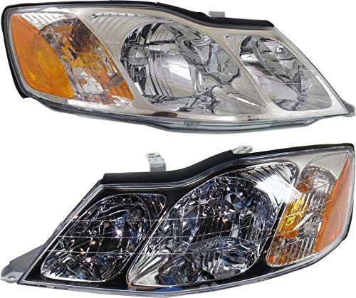 Evan-Fischer Headlight Set Compatible with 2000-2004 Toyota Avalon Left Driver and Right Passenger Side Halogen With bulb(s)