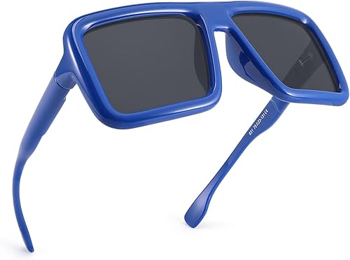 Karsaer Vision - Gafas de sol grandes y gruesas con marco cuadrado para mujeres y hombres, estilo retro de los años 90, lentes de sol vintage a la