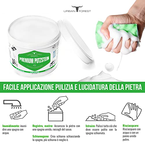 Detergenti per casa e detergenti cucina per la casa | Detergente universale della casa | Detersivi per la casa | Detergente per acciaio inossidabile | Pietra Bianca di URBAN FOREST 900g