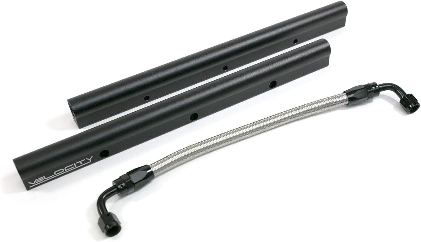 Top Street Performance 81008BK Black Fuel Rail with Middle Pipe