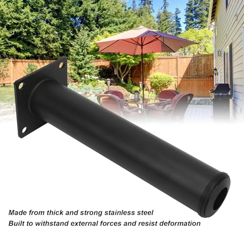 XHTLLO Adjustable Flag Pole Holder Base Bracket for Deck Umbrella Mount, Sturdy Stainless Steel Umbrella Stand for Garden and Backyard