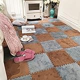 起毛ジョイントマット ふわふわ 10枚セット ラグ カーペット 保温防寒 床暖房対応 タイルカーペット ジョイントマット 防音 抗菌防臭 防ダニ 大判 自由に組み合わせ 滑らない フロアマット 赤ちゃん ベビー 子供部屋