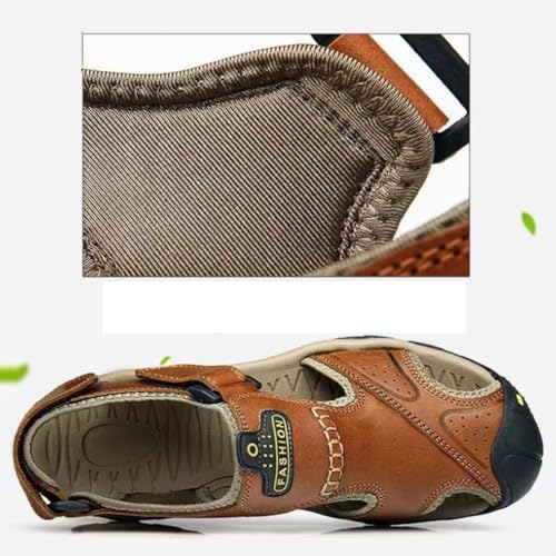 Sandals for men non slip soft soled leather waterproof versatile sports hiking beach shoes4