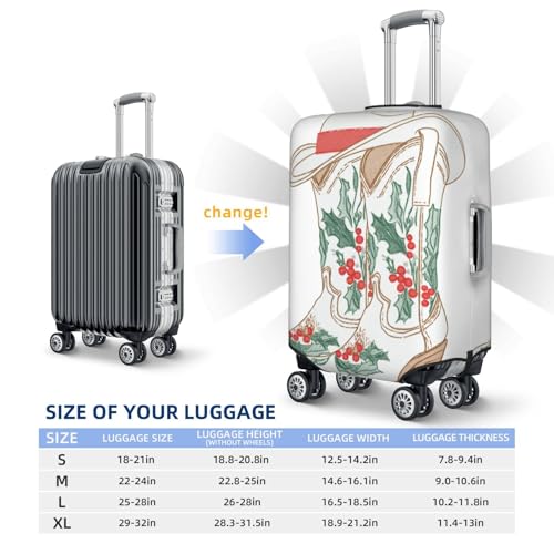 Christmas Cowgirl Boots With A Hat Elastic Travel Luggage Covers Dustproof Scratch-Resistant Suitcase Protector Fit 22-24 Inch4