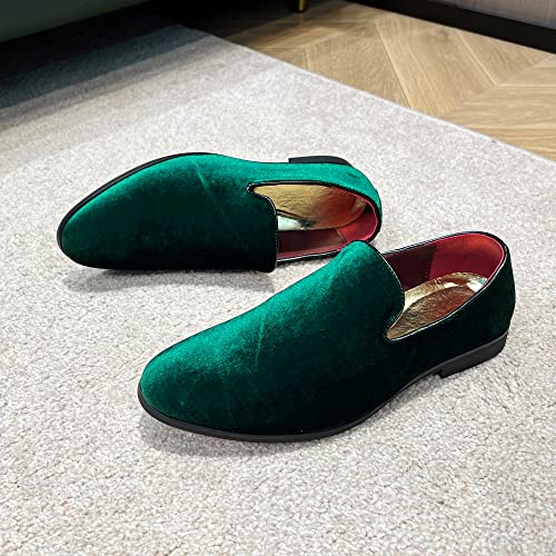 Image of FLQL Men's Luxury Penny Loafer Slip-On Velvet Shoes Party Dancing Shoes Suede Wedding Shoes Plus Size 7-13