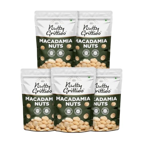 Image of Nutty Gritties Premium Raw Macadamia Nuts 100g | Resealable Pouch (Pack of 5)