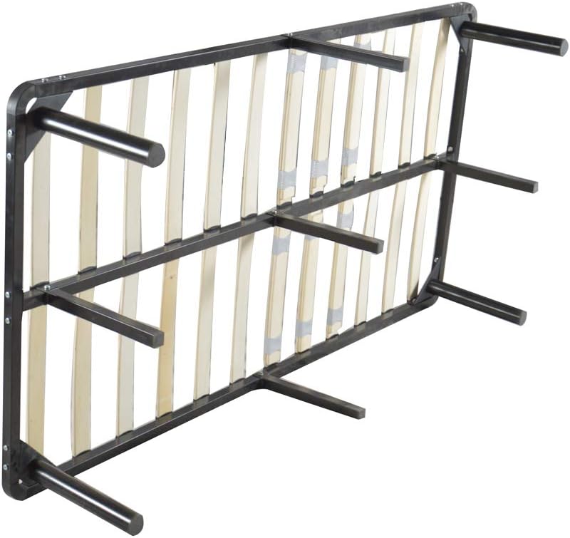 Bed Frame,Wooden Bed Slat and Metal Iron Stand Queen Size Iron Bed Black (Twin)