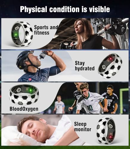 Image of Smart Ring & Wireless Charging Case【Pro Athlete Grade - Precision Sports Tracking】2026 World Tournament Soccer Fan Smart Ring for Women & Men, Fitness Wearable Device for Training & Sleep Tracking 7#