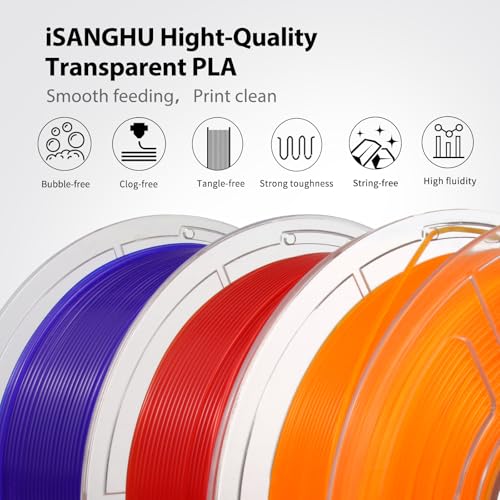Image of 3D Printer Pla Filament HS Transparent Orange for Bambu Lab AMS,AMS Lite | High toughness is suitable for functional parts;prevents nozzle clogging and air bubbles1.75mm is suitable for Bambu printers