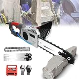 Kindevieft Betonkettensäge, Wandsäge mit Diamantkette und Wasserstaubunterdrückung, mit 2...