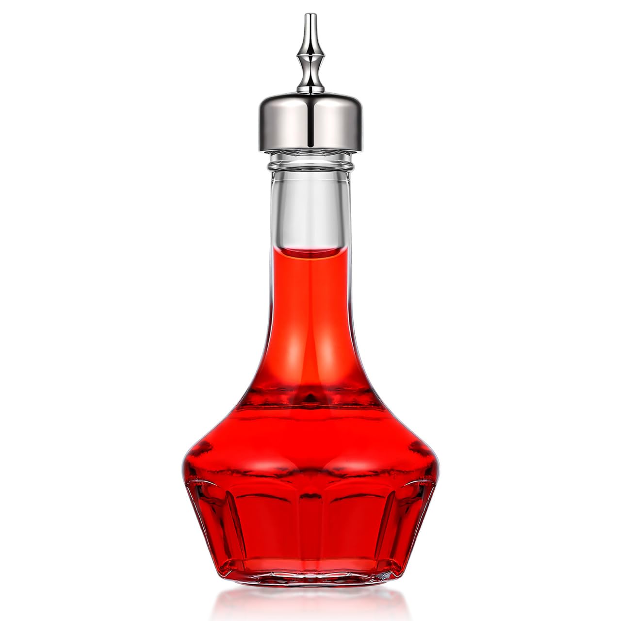 FAVOMOTO Glass Bitters Bottle Professional Japanese Bitters Dasher Dasher Top Decorative Bottle Cocktail Bartending Supplies for Home Kitchen Bar Silver