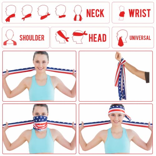 Image of 30Pcs 250th Anniversary Patriotic Cooling Towels for Neck and Face 40 x 12 Inch American Flag Sports Workout Ice Towel for Sweat Microfiber Breathable Chilly Bulk Neck Wraps for 4th of July Outdoor