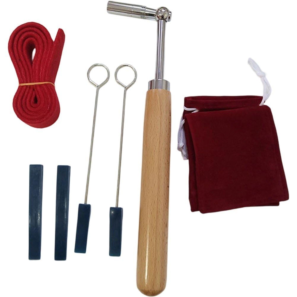 Sslvya Professional Piano Tuning Kit Piano Tuner Hammer Mute Tools Portable Piano Tuning Tools with Felt Temperament Strip