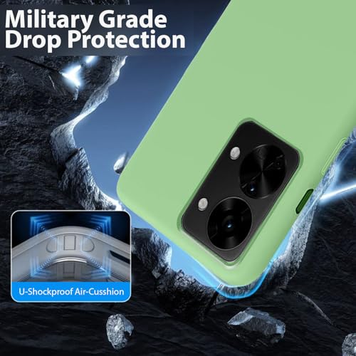 Image of LIRAMARK Liquid Silicone Soft Back Cover Case for OnePlus Nord 2T 5G / 1+Nord 2T 5G (Mint Green)