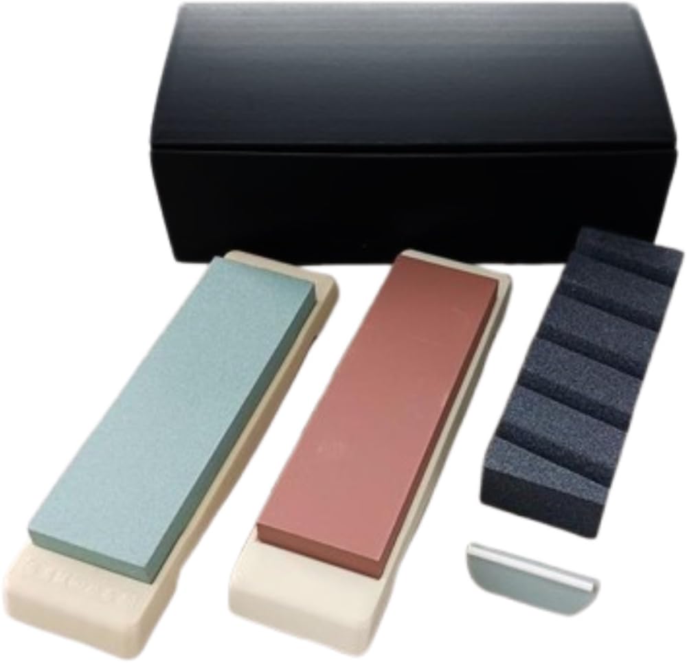 Naniwa 4-Piece Whetstone Set #220 #1000 With Stand Clip Made in Japan