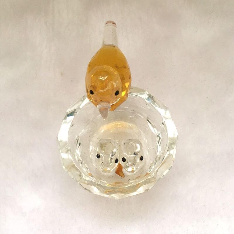 Crystal Glass Bird Nest Decoration Crafts Wedding Party Decorations Holiday Gifts (Color : 3)