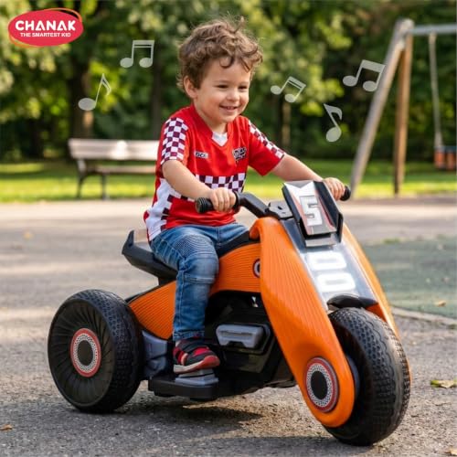 Image of Chanak Electric Kids Bike, 6V Rechargeable Battery Electric Ride-On Toy Bike, Electric Bike for Kids with Three Wheel, Wide Tires & Handlebar Control, Stylish Kids Scooter for Girls and Boys 3+