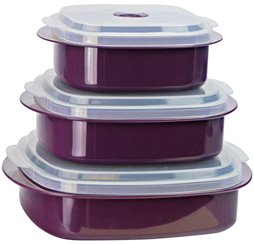 Calypso Basics by Reston Lloyd 6-Piece Microwave Cookware, Steamer and Storage Set, small (20502)