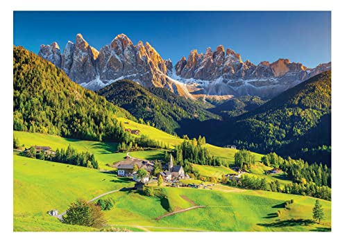 WallArena - Vlies Fototapete Berge Alpen Landschaft Natur Gebirge Landschaft 152x104 cm - Fototapeten - Tapeten - für Wohnzimmer Schlafzimmer - Vliestapete Wandtapete Tapete 3D Effekt- inkl. Kleister