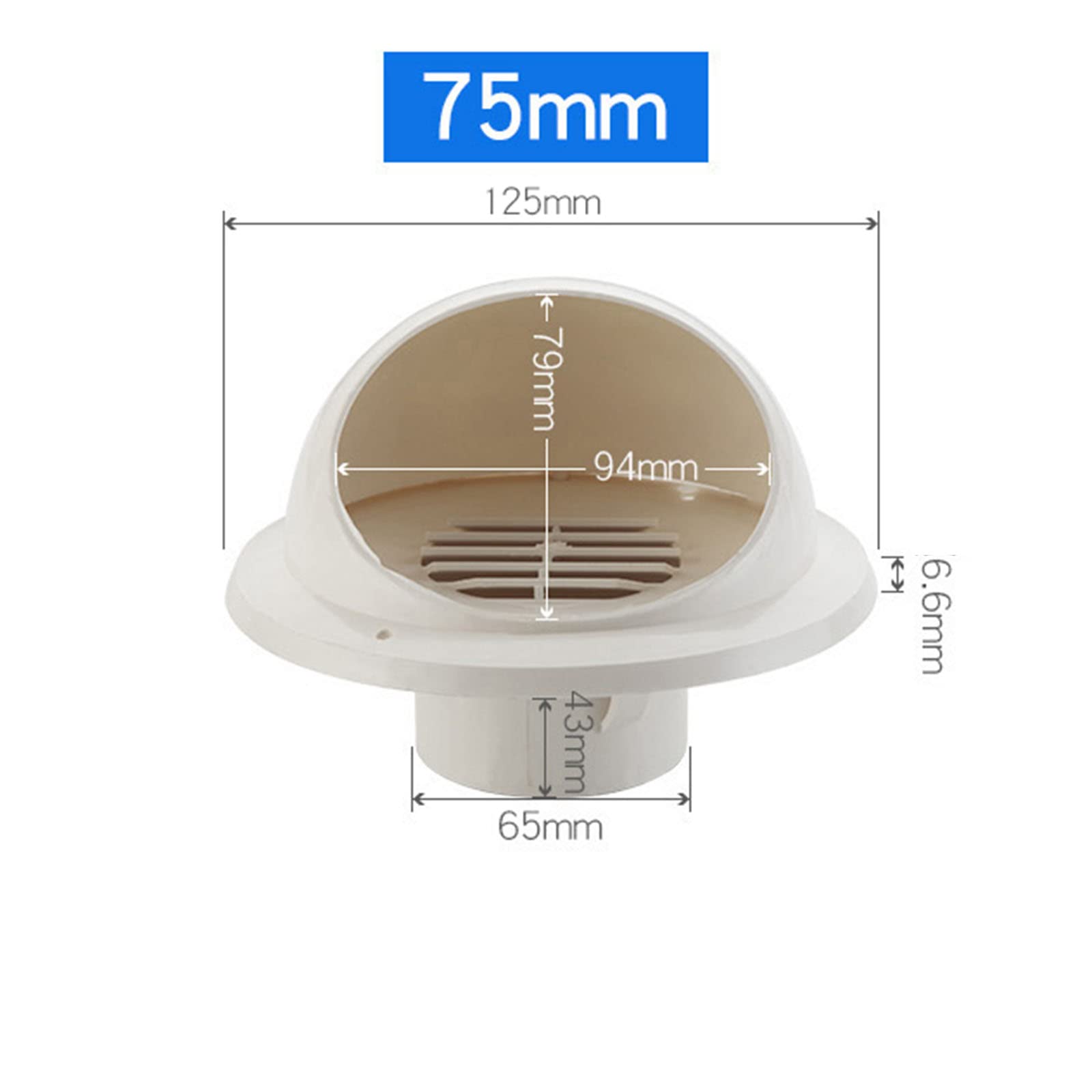 MFFIRE Circular Sombrero Extractor Cubiertas De Rejilla De Ventilación PVC para Rejilla De Ventilación Tapa De Chimenea,110mm