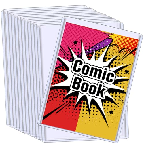 20PCS Comic Book Toploader Premium PVC Hard Sleeves for Current/Silver Age Comics 7.6x11 Inch Crystal Clear Protection for Display & Storage Holder Comic Book Top Loader (20)