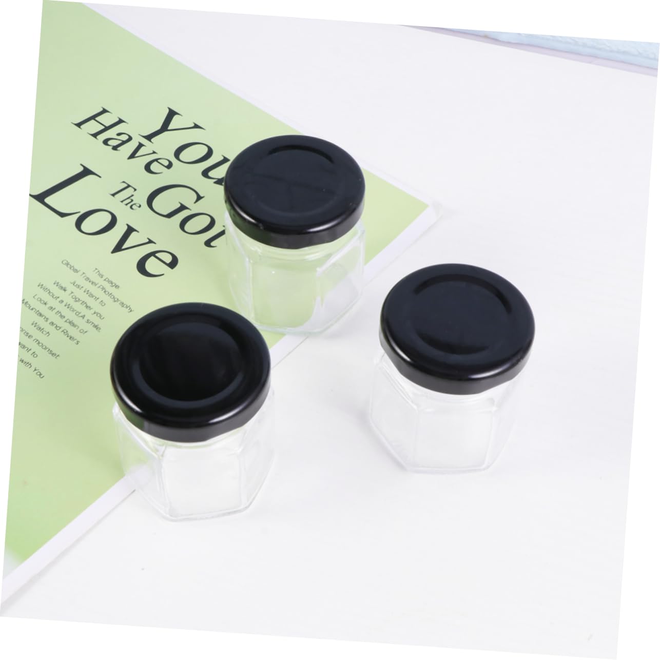 ABOOFAN Vorratsglas 24 Stück Glas mit Bügelverschluss für Lebensmittel | Sechskantform, für Kaffeebohnen und Kleinteile, Passend für Theke oder Feier
