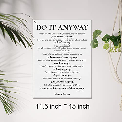 Jerloe Inspirational Canvas Wall Art Motivational Do It Anyway Quote Canvas Print Positive Canvas Painting Office Home Wall Decor Framed Gift 12X15 Inch thumb #1