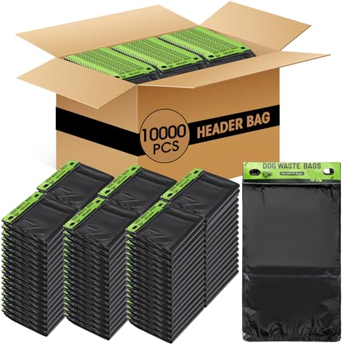Image of Ireer 10000 Pcs Dog Bags Bulk, Dog Pet Waste Bags Bulk, Leakproof Easy Single Pull Bag for Poop Station Fit Hang Hole Dispenser Pet Waste Bag for Home Outdoor