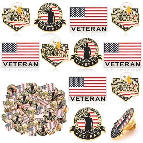 100 Pcs Veteran Day label Pins Bulk Military Lapel Pin Veteran Ch...