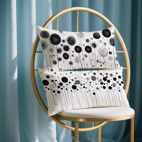 Housse coussin extérieur imperméable 30x50cm noir effet lin premium