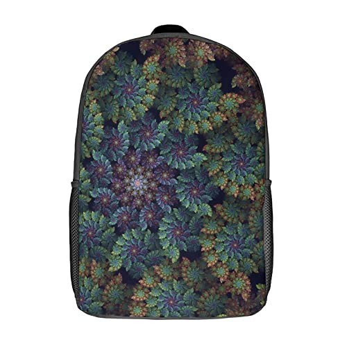 Sac d'école unisexe Fractal : grand sac à dos 17 pouces imprimé 3D pour ados