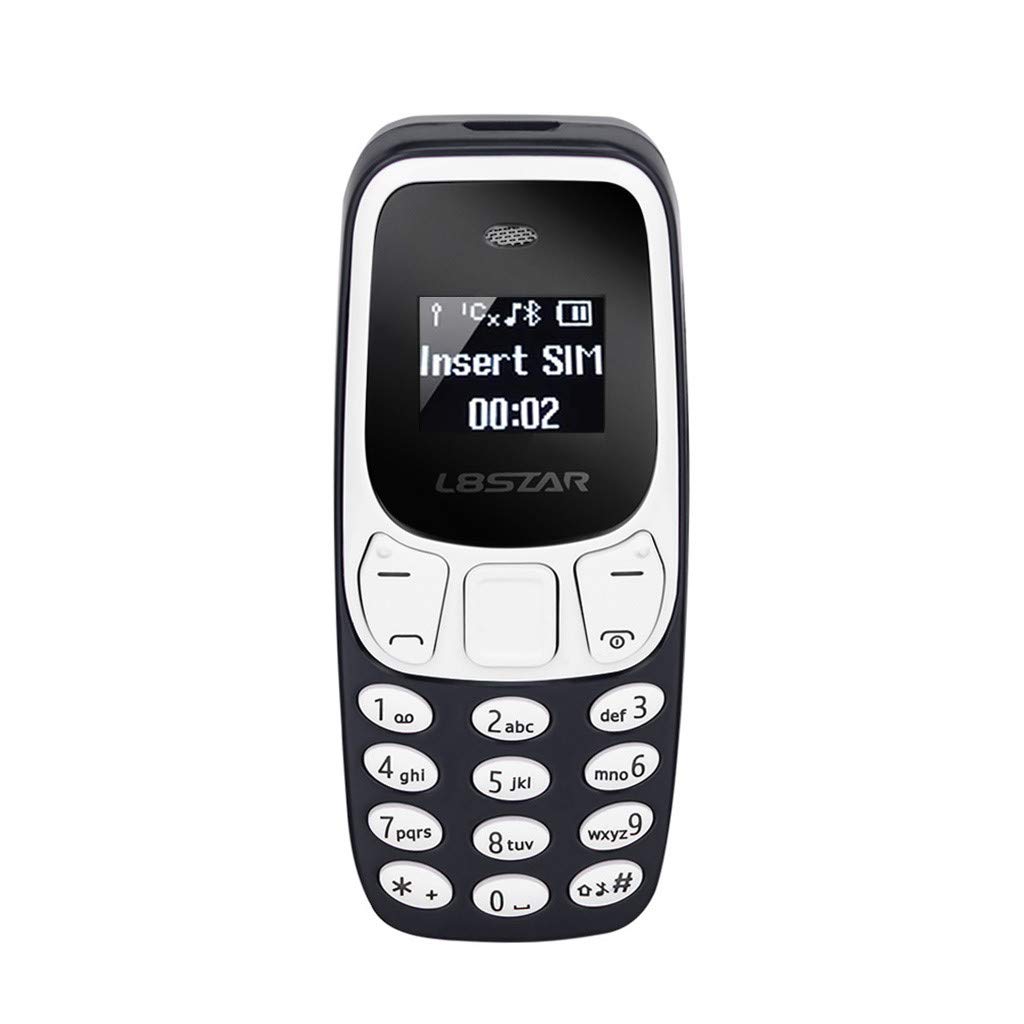 QUICATCH L8STAR BM10 Mini Quad Band Unlocked Phone Bluetooth Dialer 2 Card Low Radiation Mini Older Mobile Phone