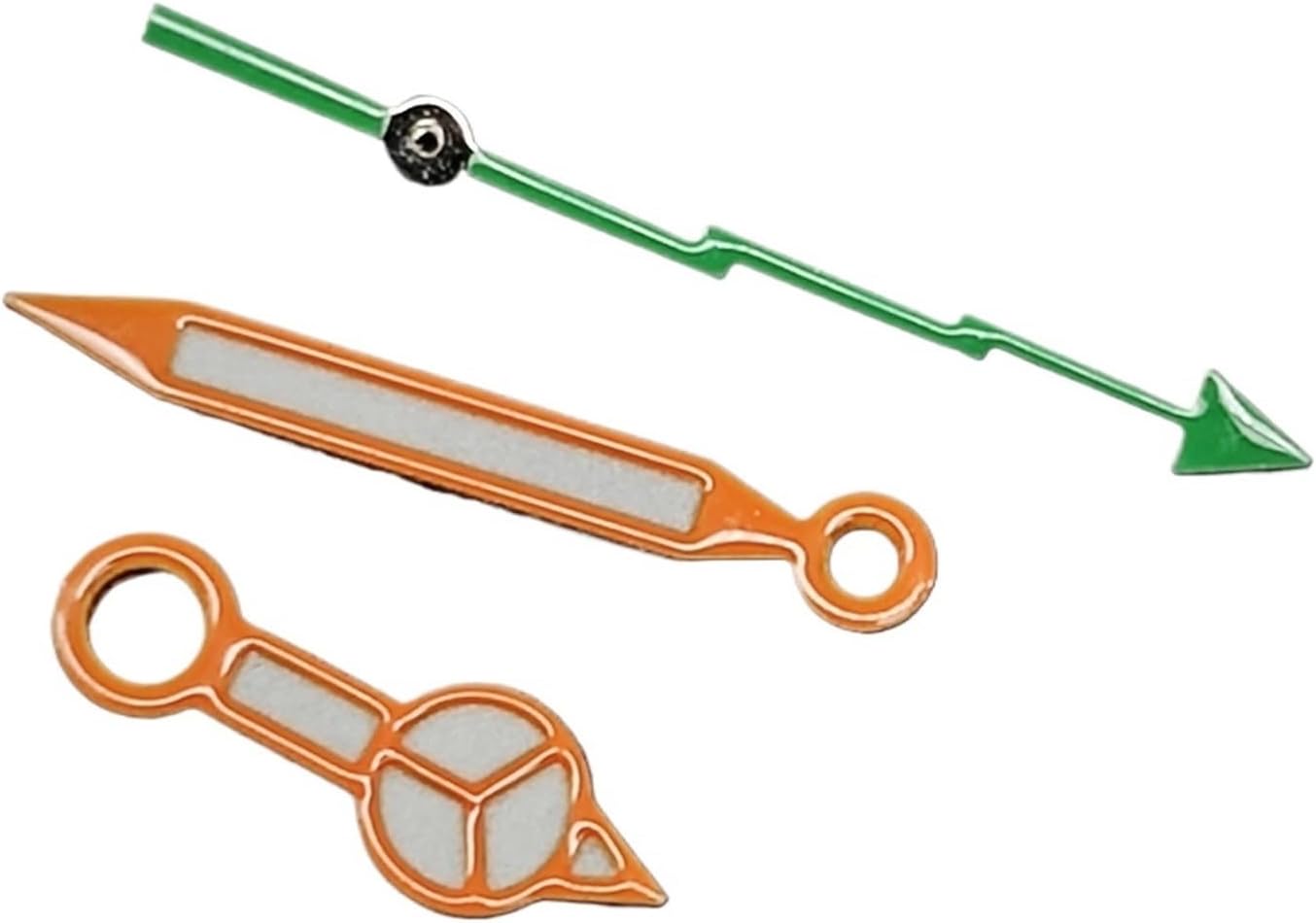 1 Set NHL 35 Hands Orange Watch with Multicolor Second Hand Green Luminous Pointer for NH36 4R 7S Movement, one color