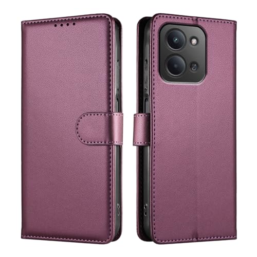 JUNETOP Funda para Xiaomi Redmi 15C 4G/5G / Poco C85, Carcasa Libro con Tapa Piel Cuero PU de Calidad [Protección RFID]   Violeta