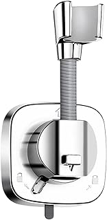 Shower Head Holder Suction, 360° Adjustable Wall Mount Suction Cup Shower Head Holder, No Drill Installation, Universal Fit for Rental, RV, Hotel & Bathroom, Silver