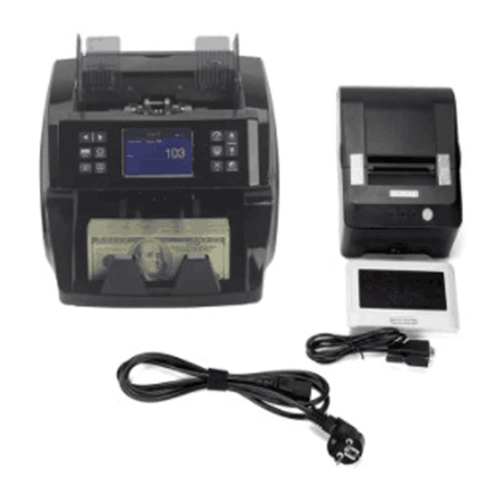 Money Counter Machine Value Cash Register Intelligent Bill Counter with Image Sensor Multi Currency Fake Money Detector Uv Machine(Nero)