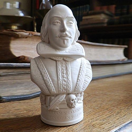 William Shakespeare Bust Sculptures Handmade in The UK from Plaster. Shakespeare Figurine
