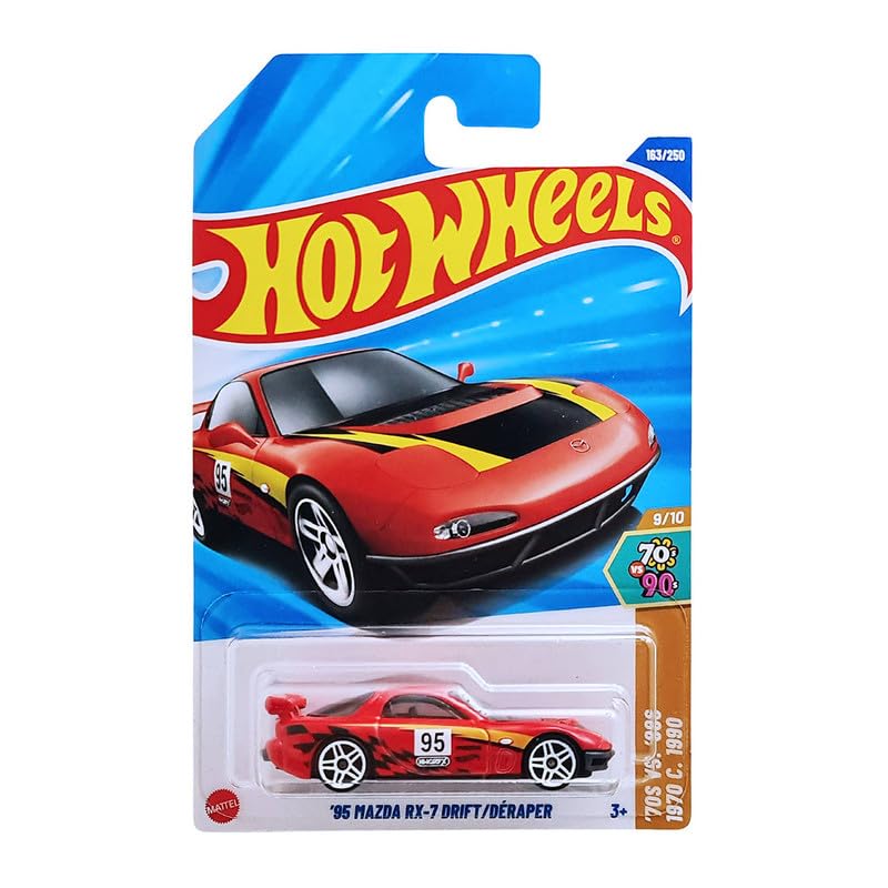 Hot Wheels 2025 95 Mazda RX-7 Drift 70s VS 90s Ages 3 and Up 163